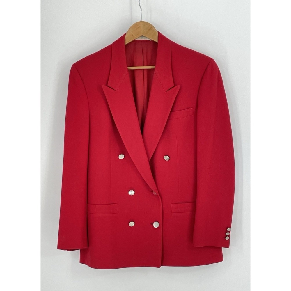 VTG Jos‎ A Bank Clothiers Womens Size 10 Blazer Red Wool Blend Union Made USA